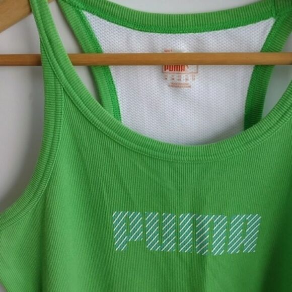 Puma Green White USPDRY Tank w/Striped Logo - M - Picture 3 of 8